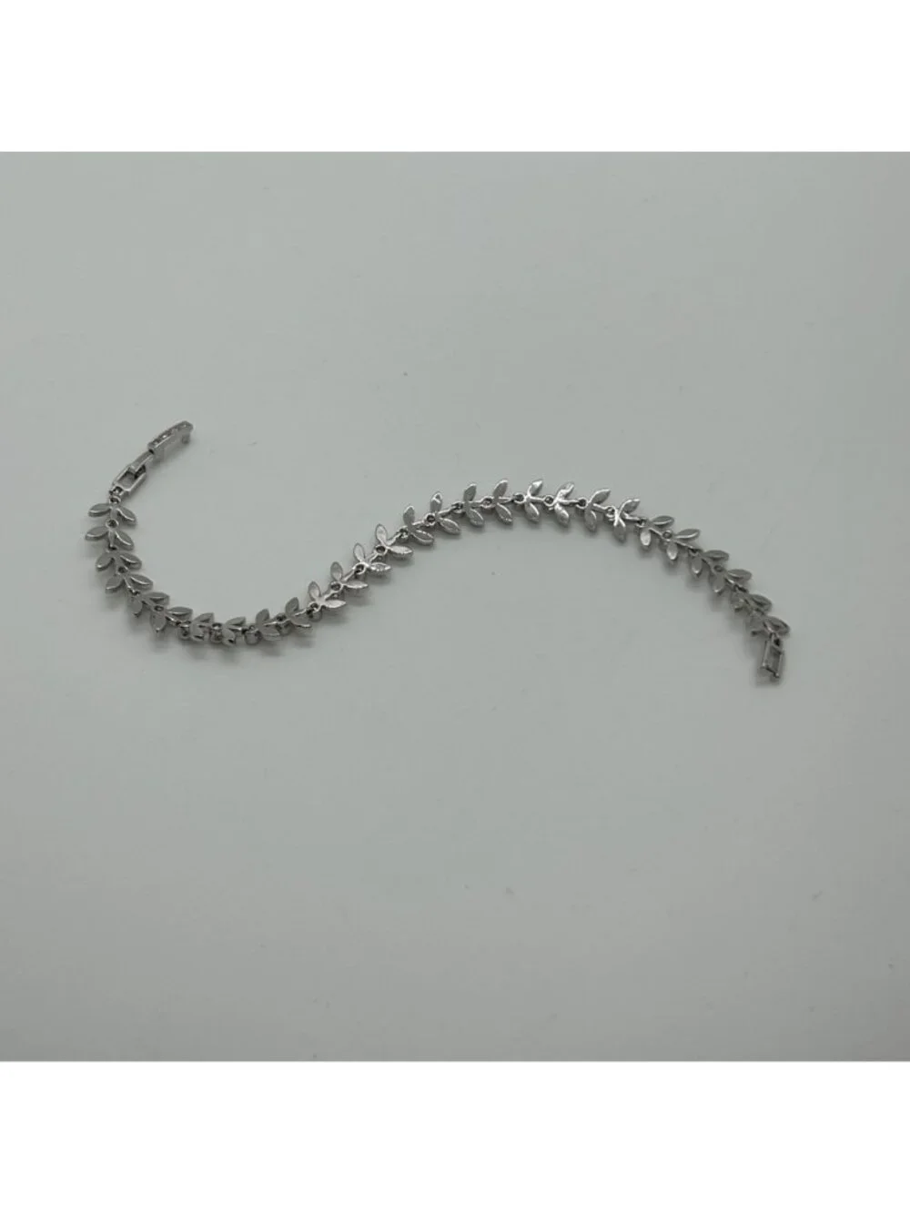 Nadri Cubic Zirconia Leaf Bracelet Silver-tone Vine Wedding Bridal Marquise
